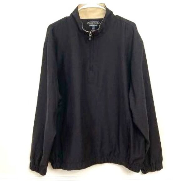 Pebble Beach Performance Men's Golf 1/4 Zip Pullover Windbreaker Size L Black - Picture 1 of 10